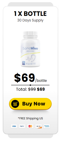 Illustrative image showing the price of 1 bottle of SonoVive