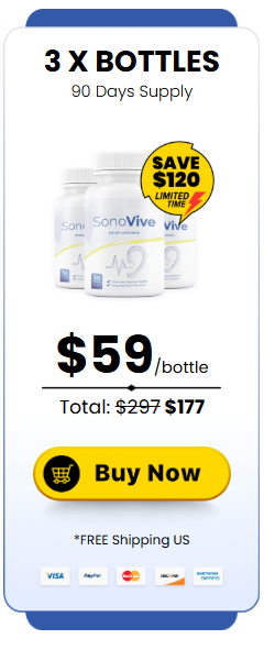 Illustrative image showing the price of 3 bottles of SonoVive