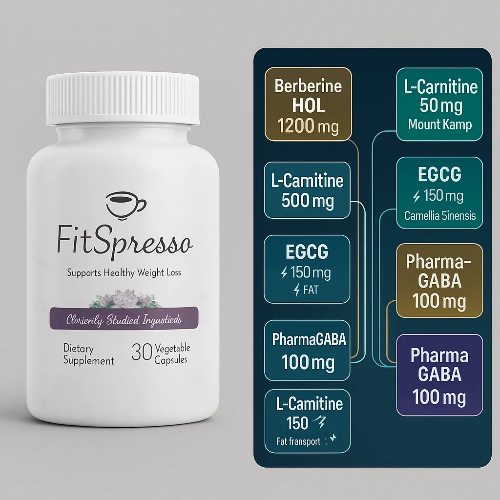 FitSpresso - Premium product photography with scientific labeling